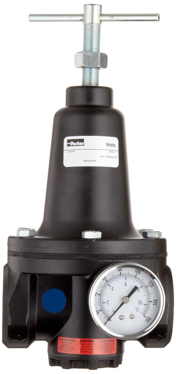 Parker R119-06CG Regulator, 0-125 psi Pressure Range, Gauge, 300 scfm, 3/4" NPT