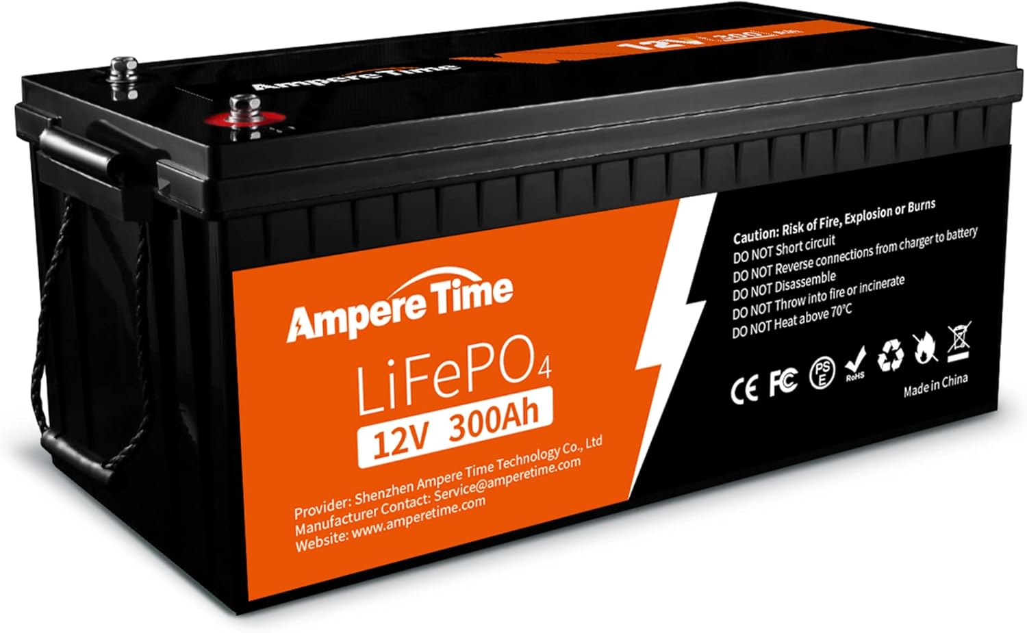 Ampere Time 12V 50Ah Lithium LiFePO4 Battery, Ideal Replacement for?12V 100Ah AGM SLA Battery, More Efficient Output & Much Lighter, 4000+ Cycles, Perfect for Boat, Security Devices, Camping, etc.