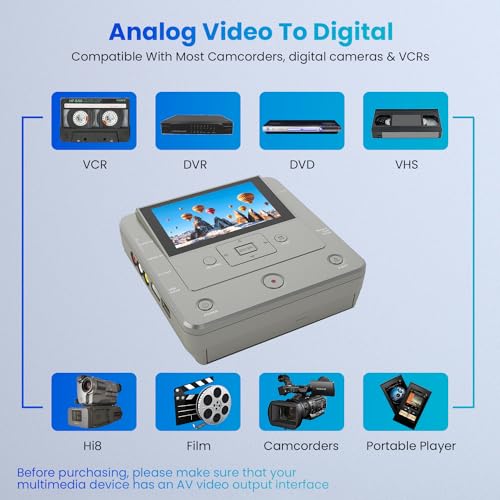 VHS to DVD Recorder, TV to USB Device or SD Card or HDD Recorder, Smart Phone WiFi to DVD/USB/SD/HDD Copy, WiFi APP Media Recorder【Comes with 10 Free DVD-R 】