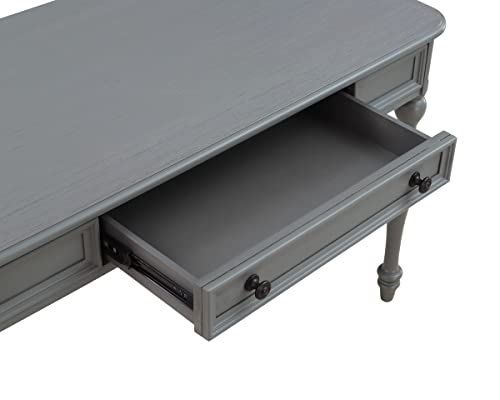 OSP Home Furnishings Country Meadows 48 Inch Writing Desk with Drawer, Antique White