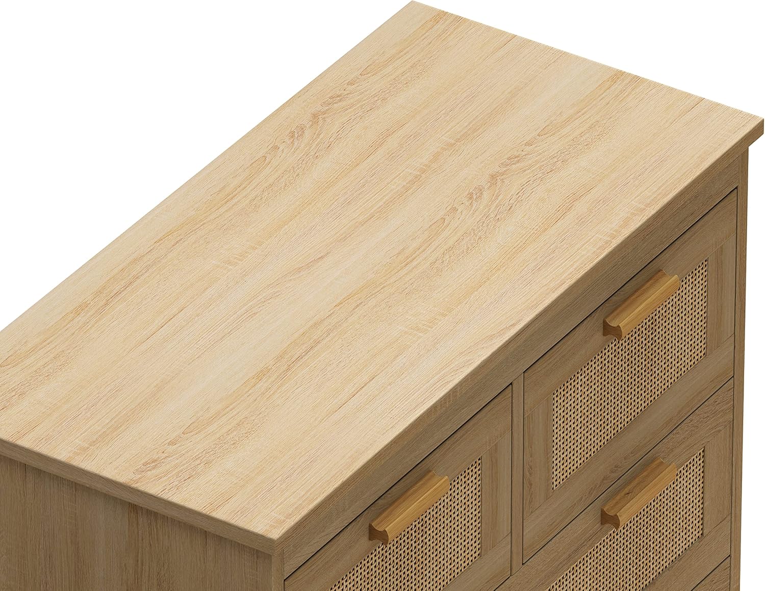 31.5" W Buffet Kitchen Storage Decorated Doors,4 Drawers Rattan Sideboard for Dining Room, Hallway, Cupboard Console Table, Liquor/Accent Cabinet,Natural