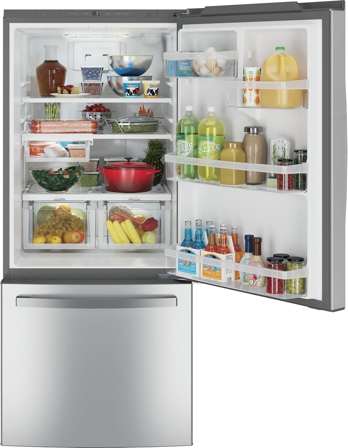 GE® ENERGY STAR® 21.0 Cu. Ft. Bottom-Freezer Refrigerator