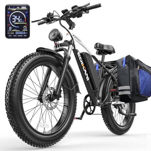 26" Electric Bike for Adults, 90 Miles 34MPH Fast E Bike for Men, Peak 1500W Fat Tire Ebike for Adults Electric with 48V 864WH Removable Battery, ON/Off Road E Bicycle with Brake Light