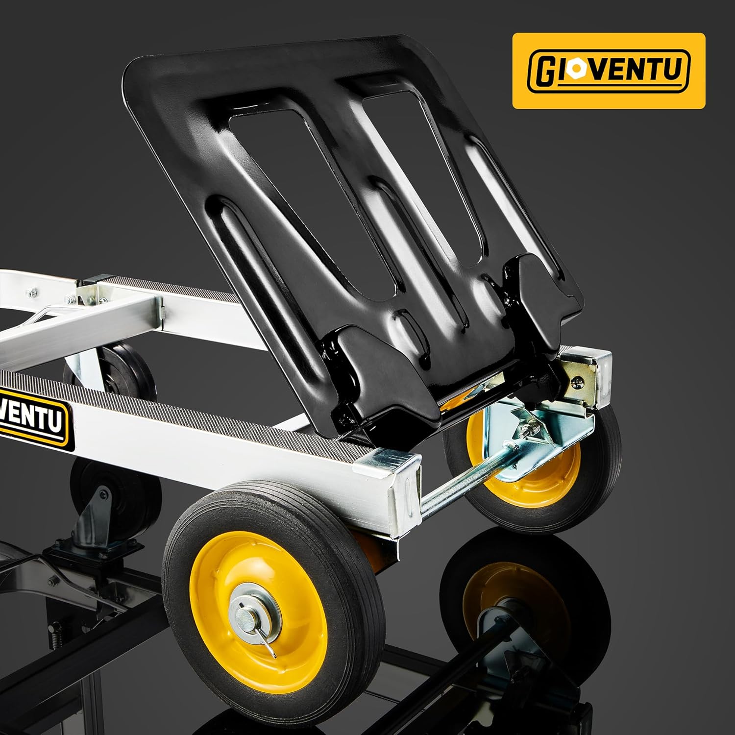Upgraded 3 in 1 Convertible Hand Truck Dolly, 440 lb Capacity Folding Hand Truck Dolly Cart, Aluminum Dolly Hand Truck with Rubber Brake-Wheels, Anti-Slip Strip & 2 Bungee Ropes for Luggage Office Use