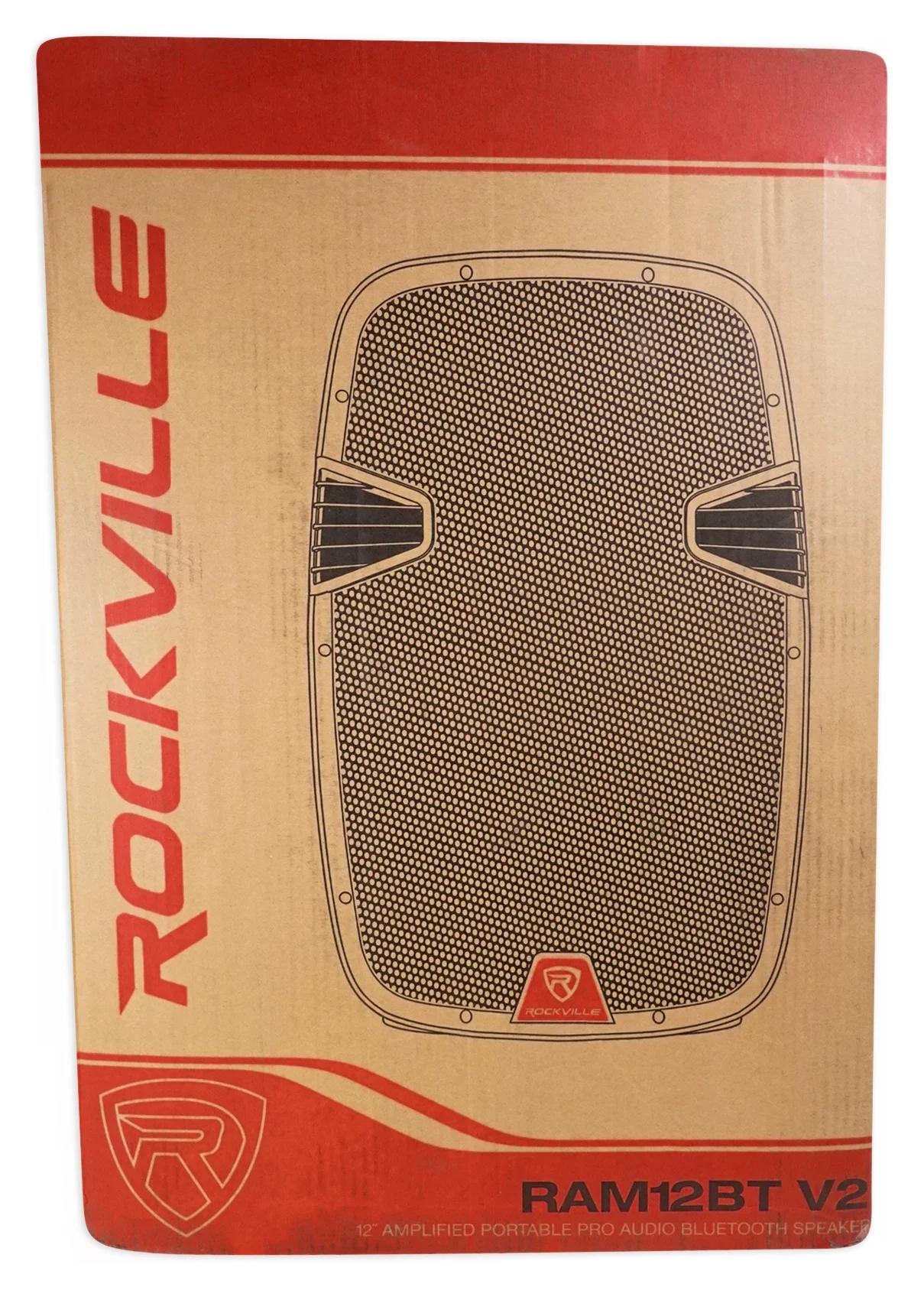 Rockville RAM12BT 12" Rechargeable Powered 600W DJ PA Speaker, 2 Mics, Bluetooth
