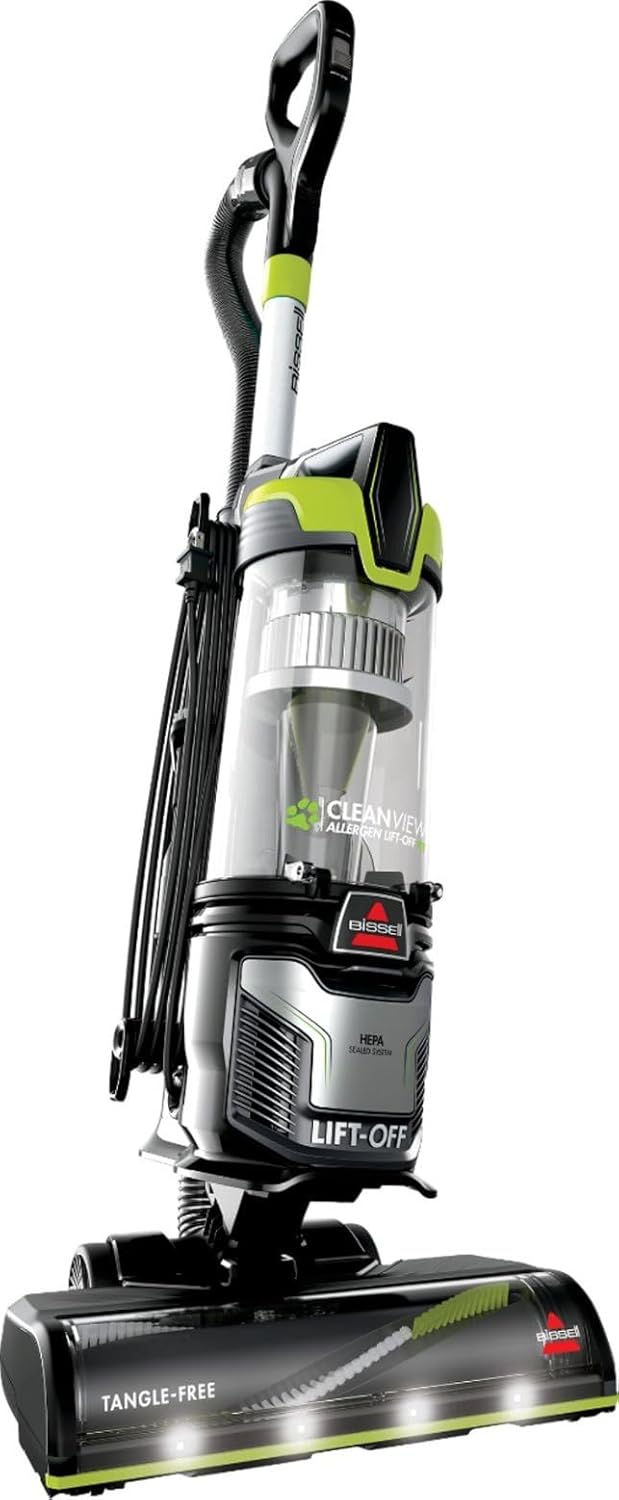 BIISSELL - CleanView Alleergen Lift-Off Pet Vacuum Tangle-Free Brush Roll & HEPA Sealed - Black/Electric Green