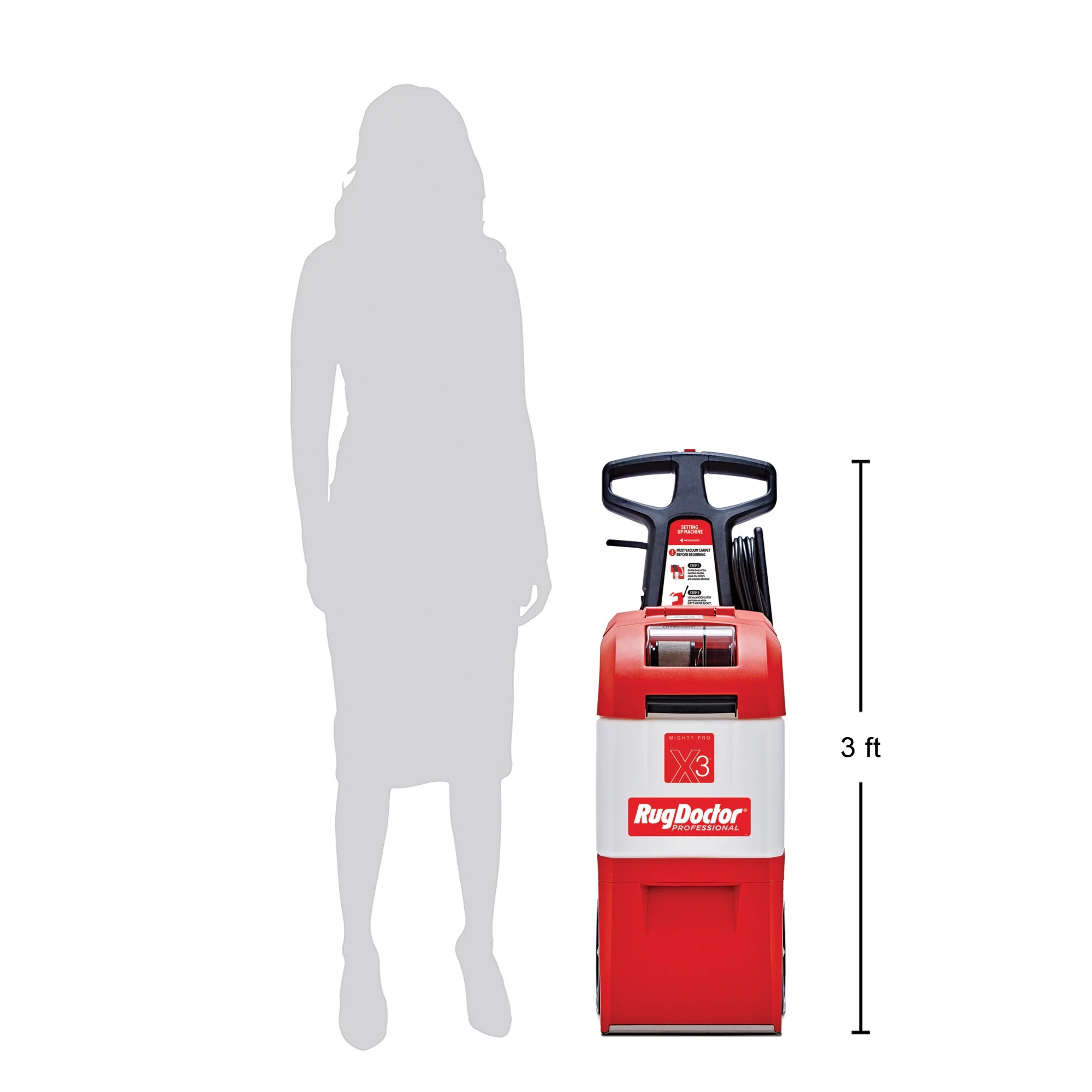 Rug Doctor Mighty Pro X3 Commercial Carpet Cleaner - Large Red Pet Pack