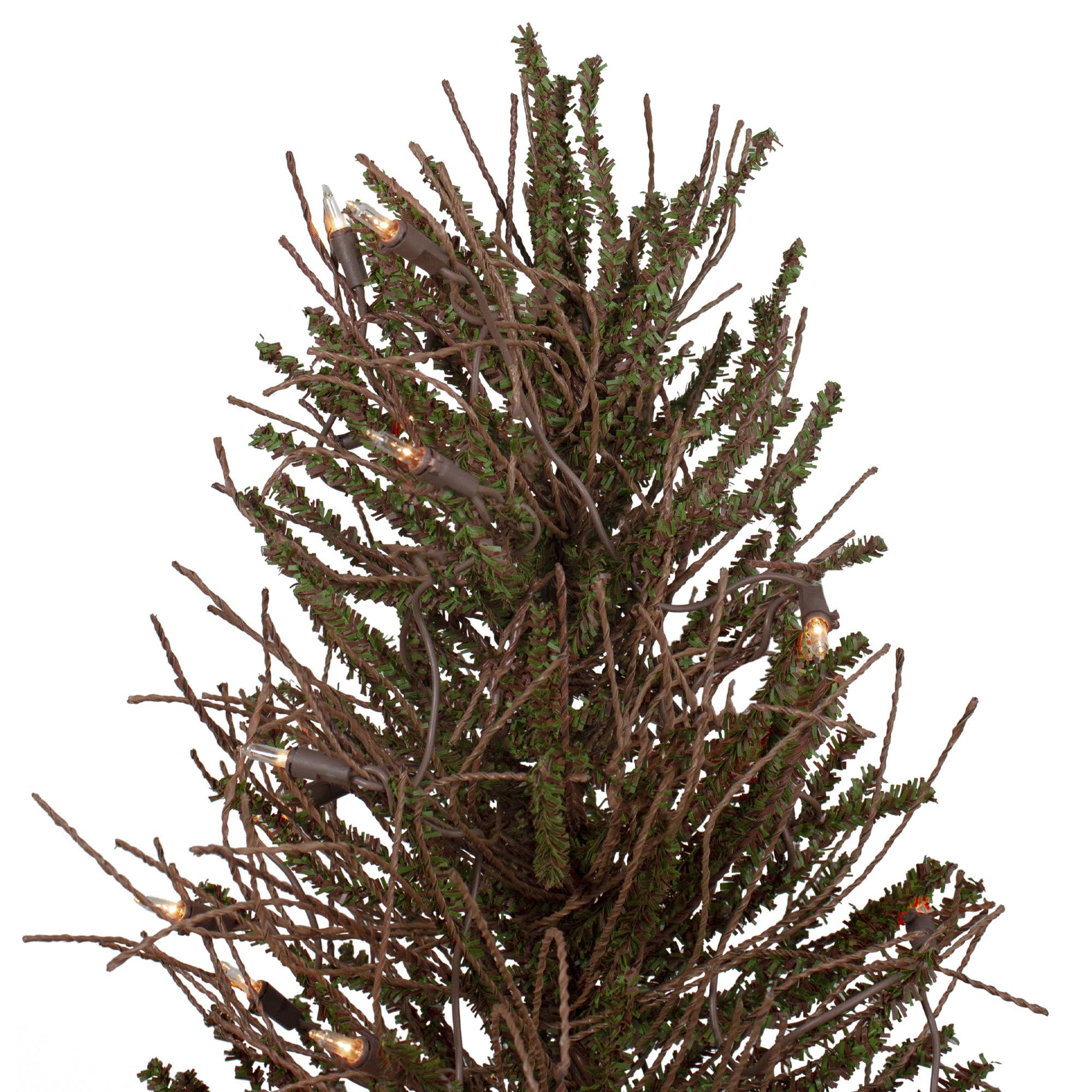 Northlight 3& Pre-Lit Warsaw Twig Artificial Christmas Tree in Burlap Base - Clear Lights