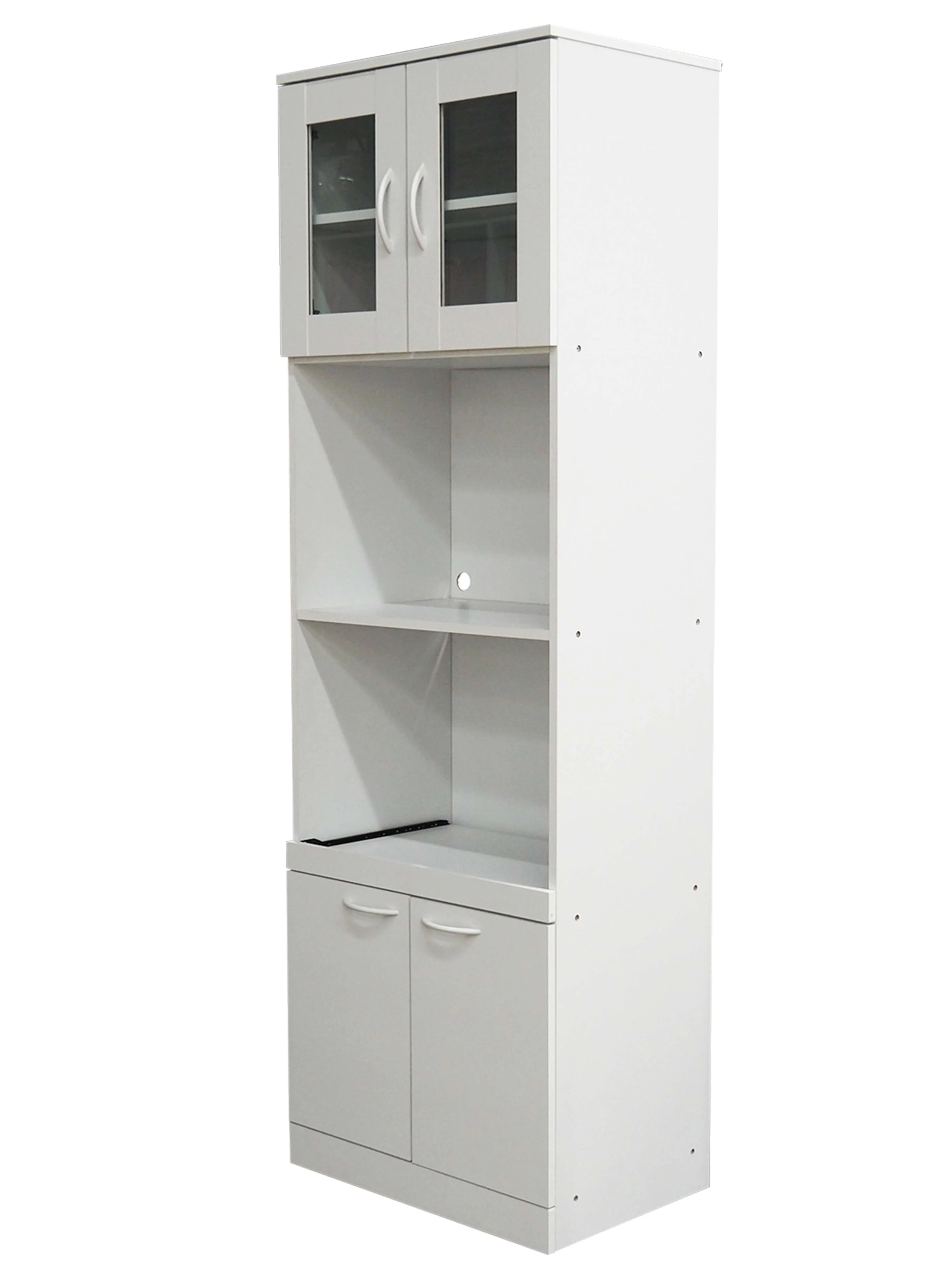 Kings Brand Furniture Tall Kitchen Pantry, Microwave Storage Cabinet, White