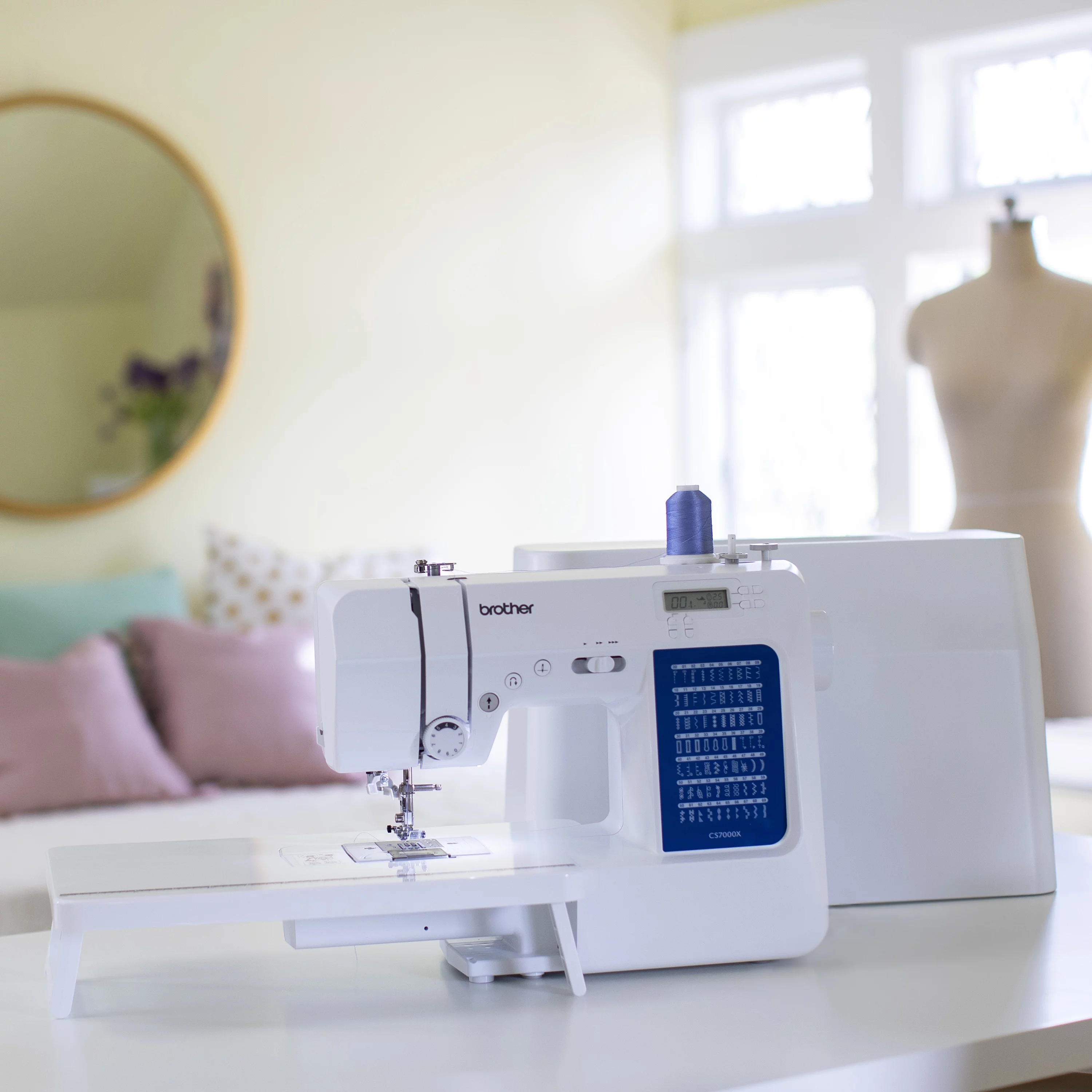 Brother CS7000X Durable Metal Frame Computerized Sewing Machine with Wide Table for Quilting
