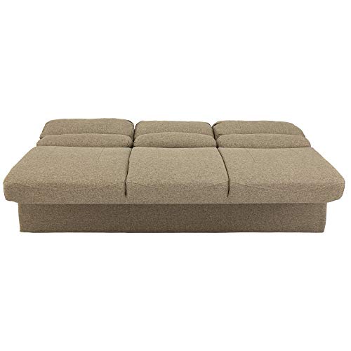 RecPro 62" RV Jackknife Sleeper Sofa with Drop-Down Console | Cloth Fabric | 2 Colors to Choose from | Furniture for RV and Camper (Oatmeal Cloth)