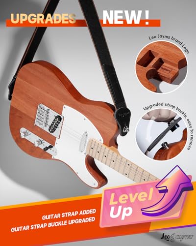 Leo Jaymz DIY Single Cut Electric Guitar Kits with Mahogany Body and Neck - Rosewood Fingerboard and All Components Included (LP Hollow)