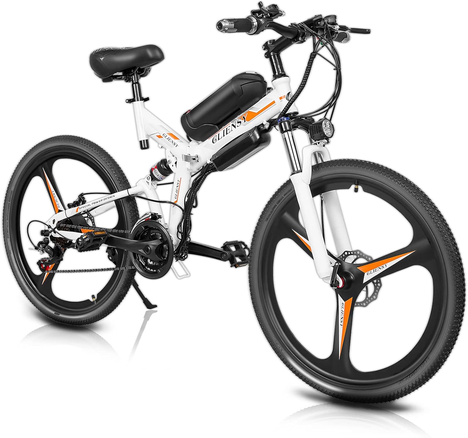 Electric Bike for Adults, 26" 350W Ebike Fat Tire Electric Mountain Bike with Shock Absorption, 5-Speed Adjustment Bicycle with Smart Dashboard, 36V Removable Lithium Battery