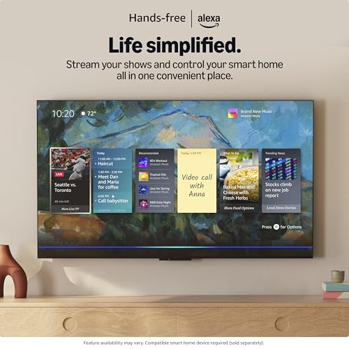 Panasonic W95 Series 65-inch Mini LED 4K Ultra HD Smart Fire TV, Sport Stadium Mode, ATSC3.0, Dolby Vision IQ, Dolby Atmos, HDR10+ Adaptive, Press and Ask Alexa, 144Hz, Wall-mountable - 65W95AP