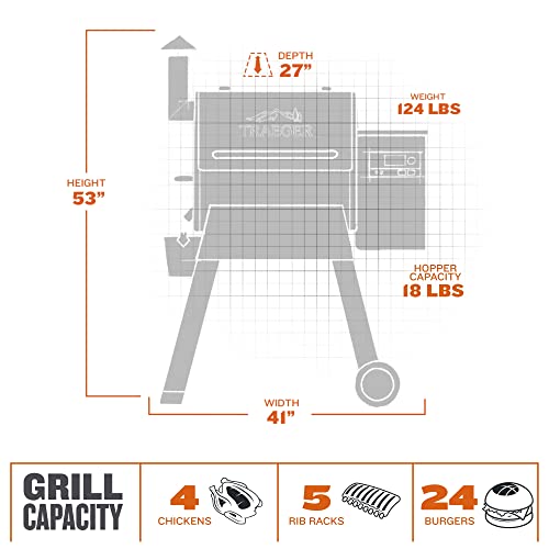Traeger Grills Pro 575 Electric Wood Pellet Grill and Smoker with WiFi and App Connectivity, Black