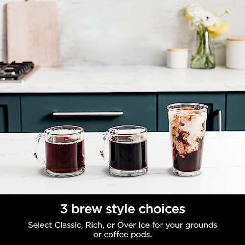 Ninja Hot and Iced Coffee Maker, Single Serve Coffee Maker and Drip Coffee Machine, DualBrew Pro Specialty 12-Cup with K-Cup Combo, Includes Permanent Filter, CFP307