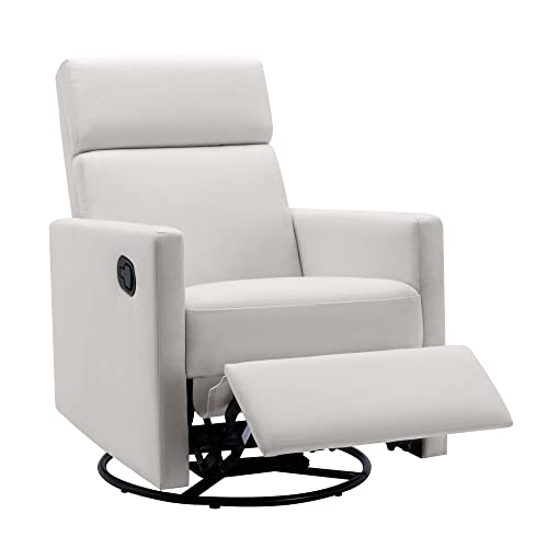 Swivel Rocker Recliner Chair, Manual Glider Recliner, 360 Degree Swivel Reclining Sofa Chair with Adjustable Backrest for Living Room, Apartment，Beige
