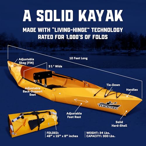 Tucktec 10' PRO Foldable Kayak - Full Size Folding Kayak - Portable Kayak for Adults - Made in USA