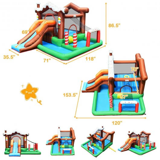 Kids Inflatable Bounce House Jumping Castle Slide Climber Bouncer