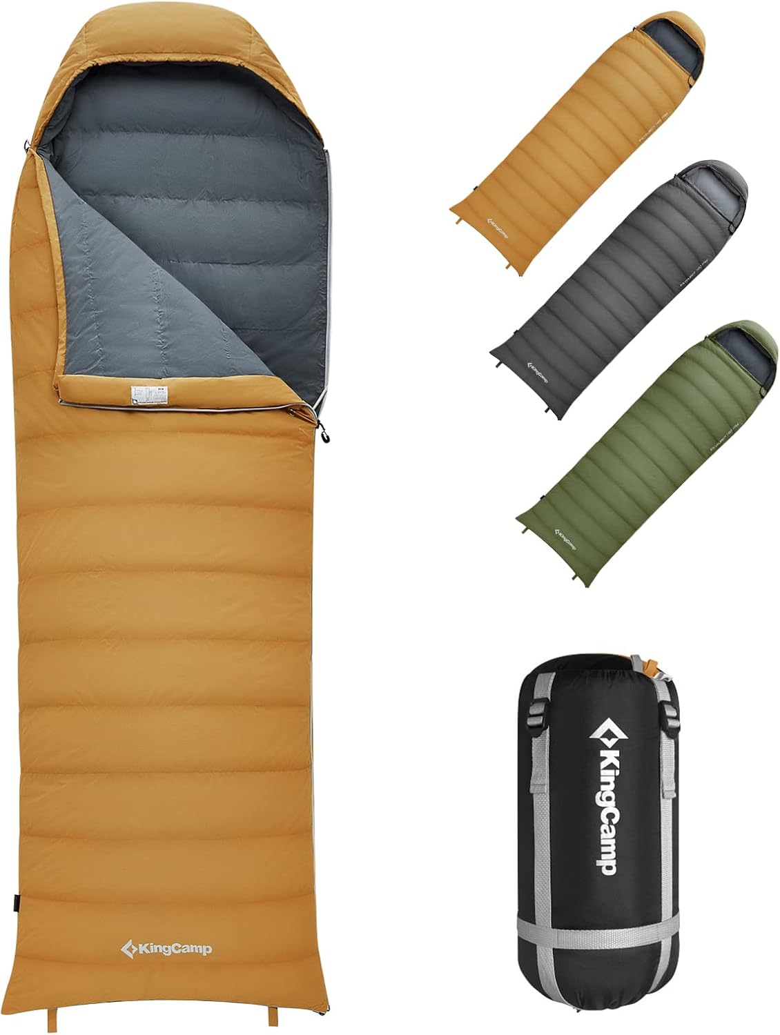Kingcamp Down Sleeping Bag 650 Fill Power Ultralight Compact Portable 0 Degree Sleeping Bags for Adults Cold Weather Backpacking Camping Hiking Traveling with Compression Sack