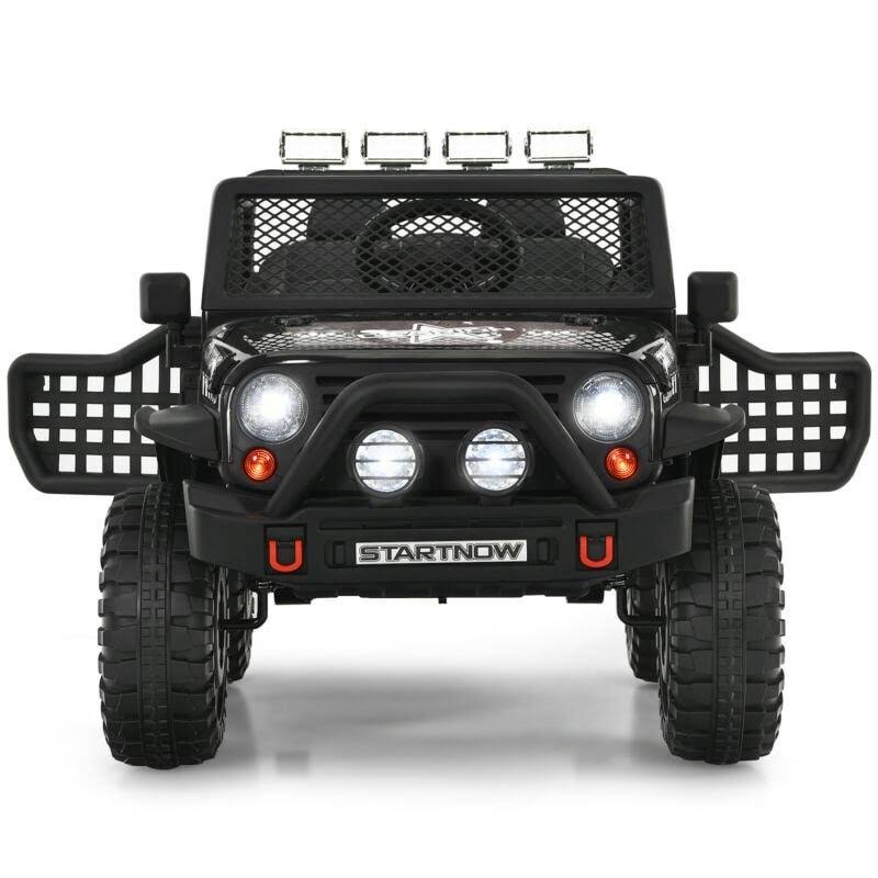 Costway 12V Kids Remote Control Electric Ride on Truck Car with Lights and Music -Pink