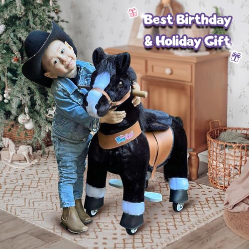 PonyCycle Official 2019 New U Series Ride on Horse Toy Plush Walking Animal Zebra Size 3 for Age 3-5 Ux368