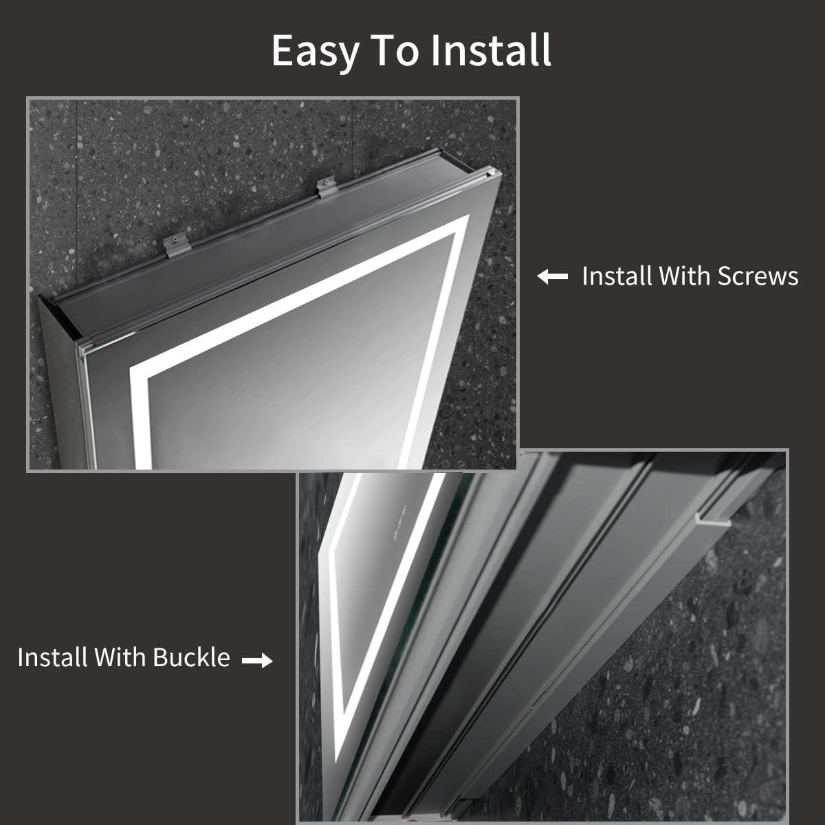 26 x 20 Inch Led Medicine Cabinet Outlet, Lighted Medicine Cabinets for Bathroom with Mirror, Recessed or Surface Wall Mounted, Defogger, Dimmer, Glass Door Cabinet with Single Door