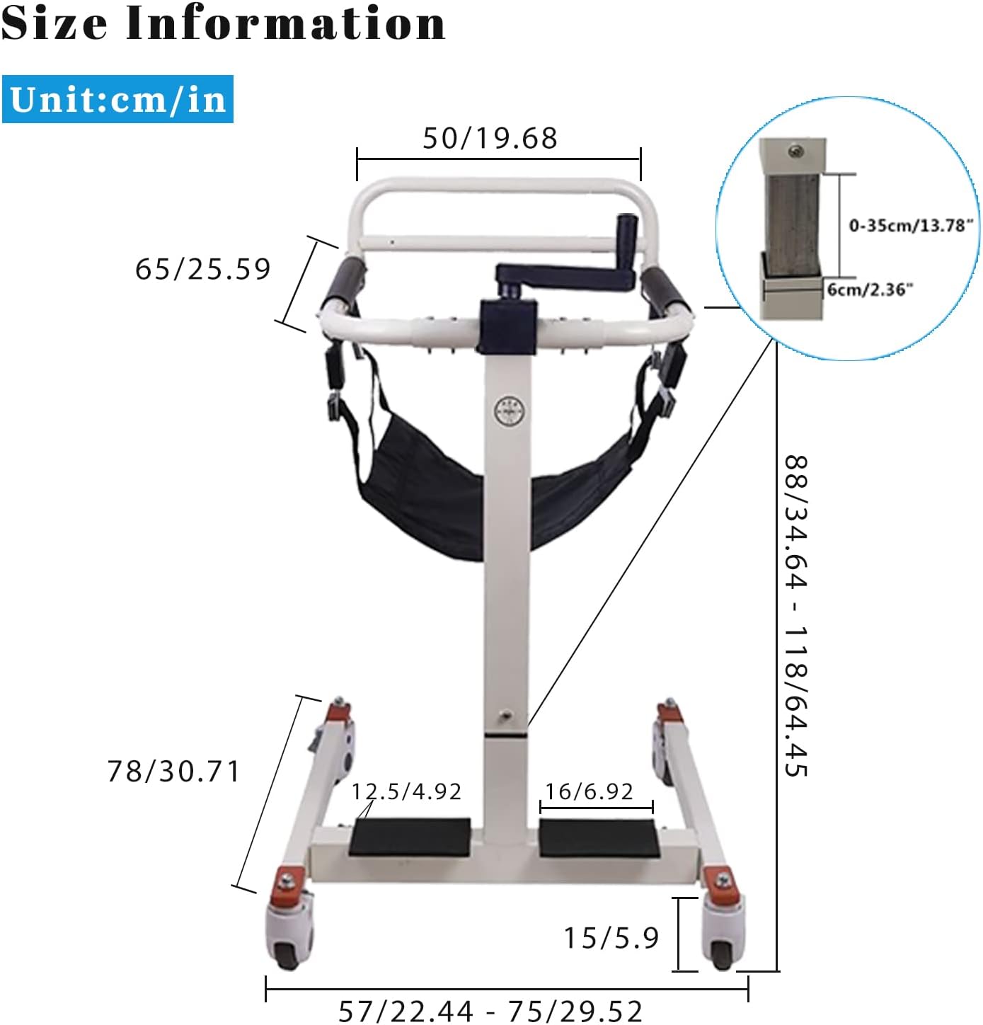 Patient Lift Transfer Chair, Foldable Patient Lift Aid for Home, Patient Wheelchair Lifts for Home and Car, Lightweight Car Lift Bedside Bathroom Wheelchair for Caregivers Elderly Living