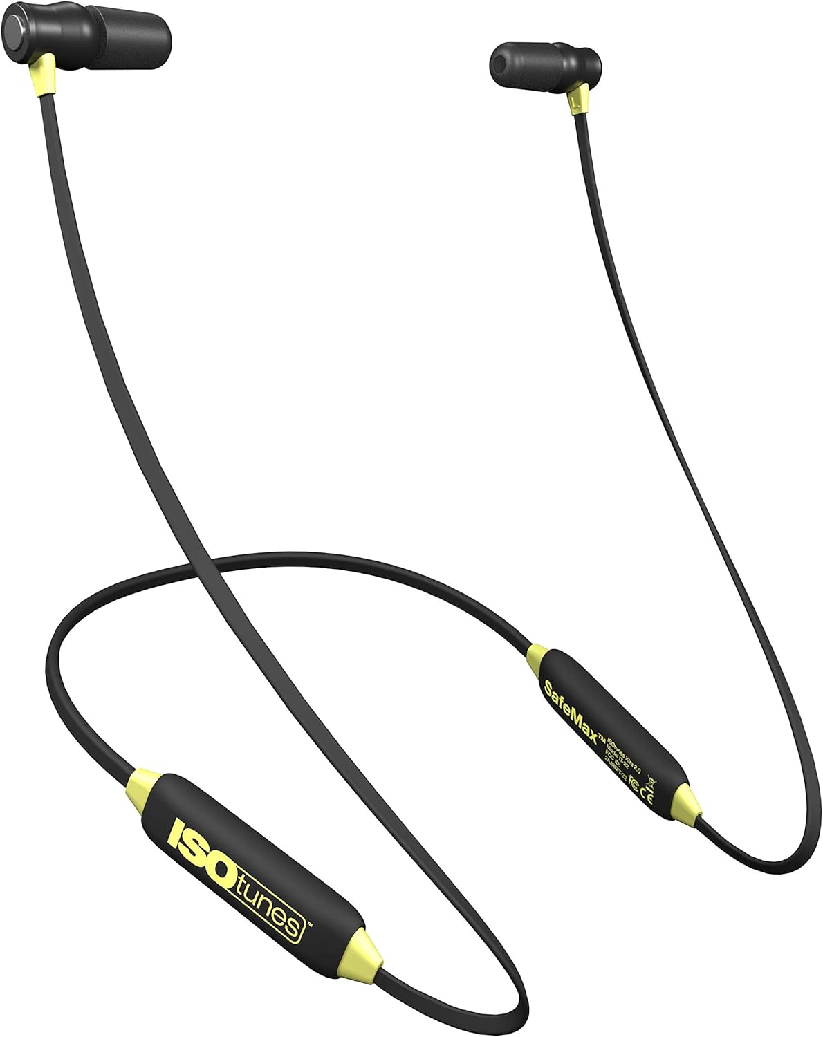 ISOtunes XTRA 2.0 Earplug Earbuds: OSHA Compliant Bluetooth Hearing Protection, 27 dB NRR Sound Isolation, 85 dB Volume Limit, Up to 11 Hour Battery Life, Noise Cancelling Mic (Black & Yellow)