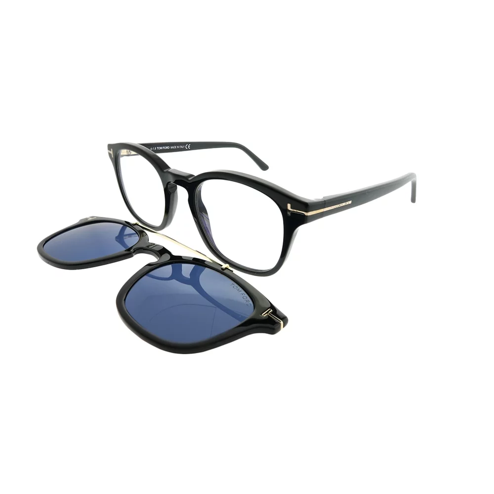 Tom Ford 5532-B Black 01V / Blue Block Eyeglasses + Blue Clip TF5532 B 01V 49mm