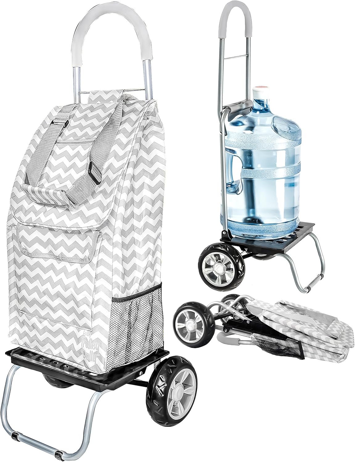 dbest products Trolley Dolly Purple Foldable Shopping cart for Groceries with Wheels and Removable Bag and Rolling Personal Handtruck Standard