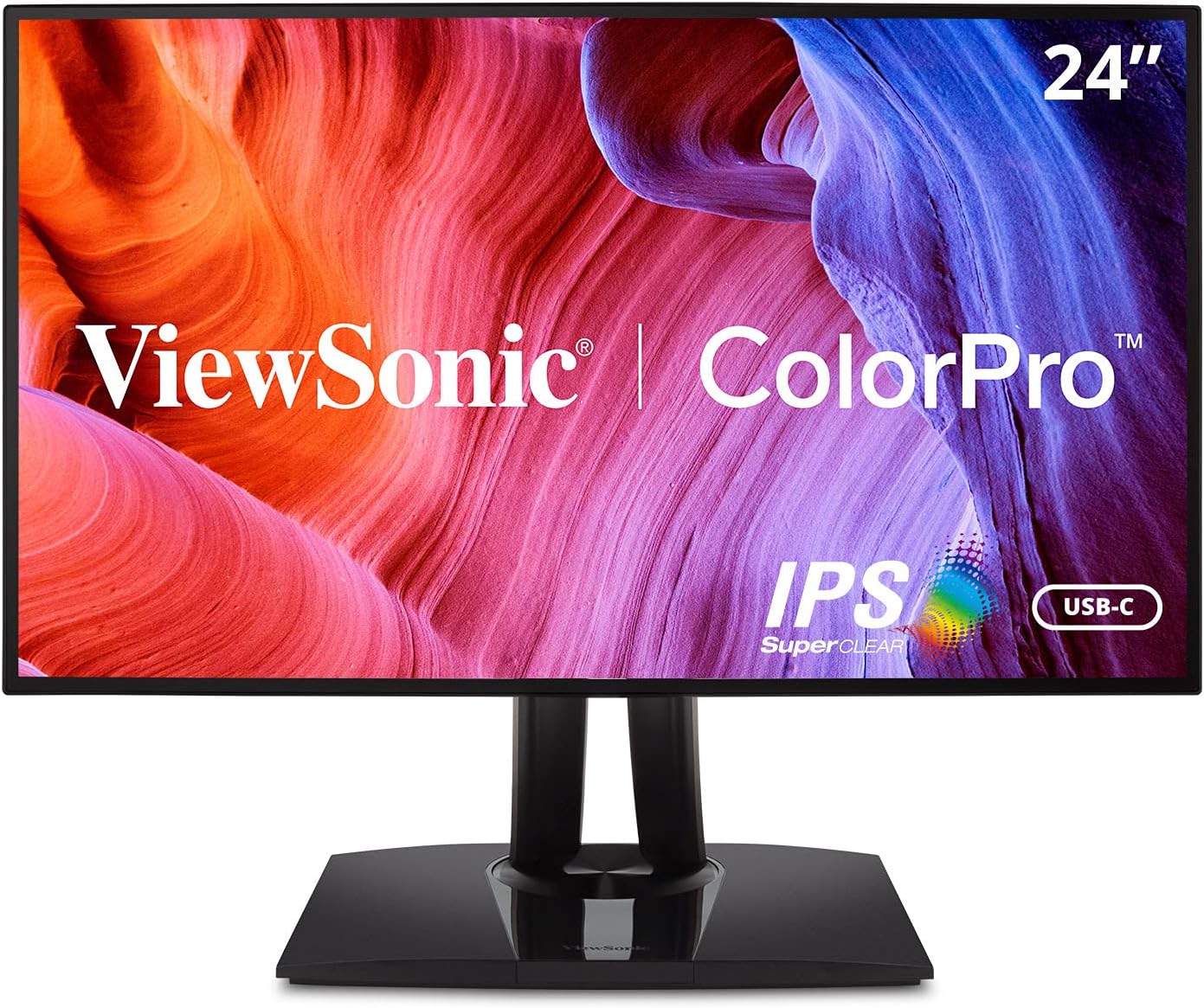 ViewSonic VP2468a 24-Inch Premium IPS 1080p Monitor with Advanced Ergonomics, ColorPro 100% sRGB Rec 709, 14-bit 3D LUT, Eye Care, 65W USB C, RJ45, HDMI, DP Daisy Chain for Home and Office