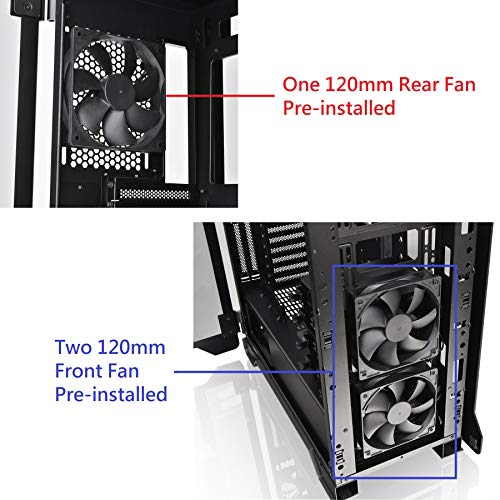 Thermaltake A500 Aluminum Tempered Glass ATX Mid Tower Gaming Computer Case with 3 Fans Pre-Installed CA-1L3-00M9WN-00