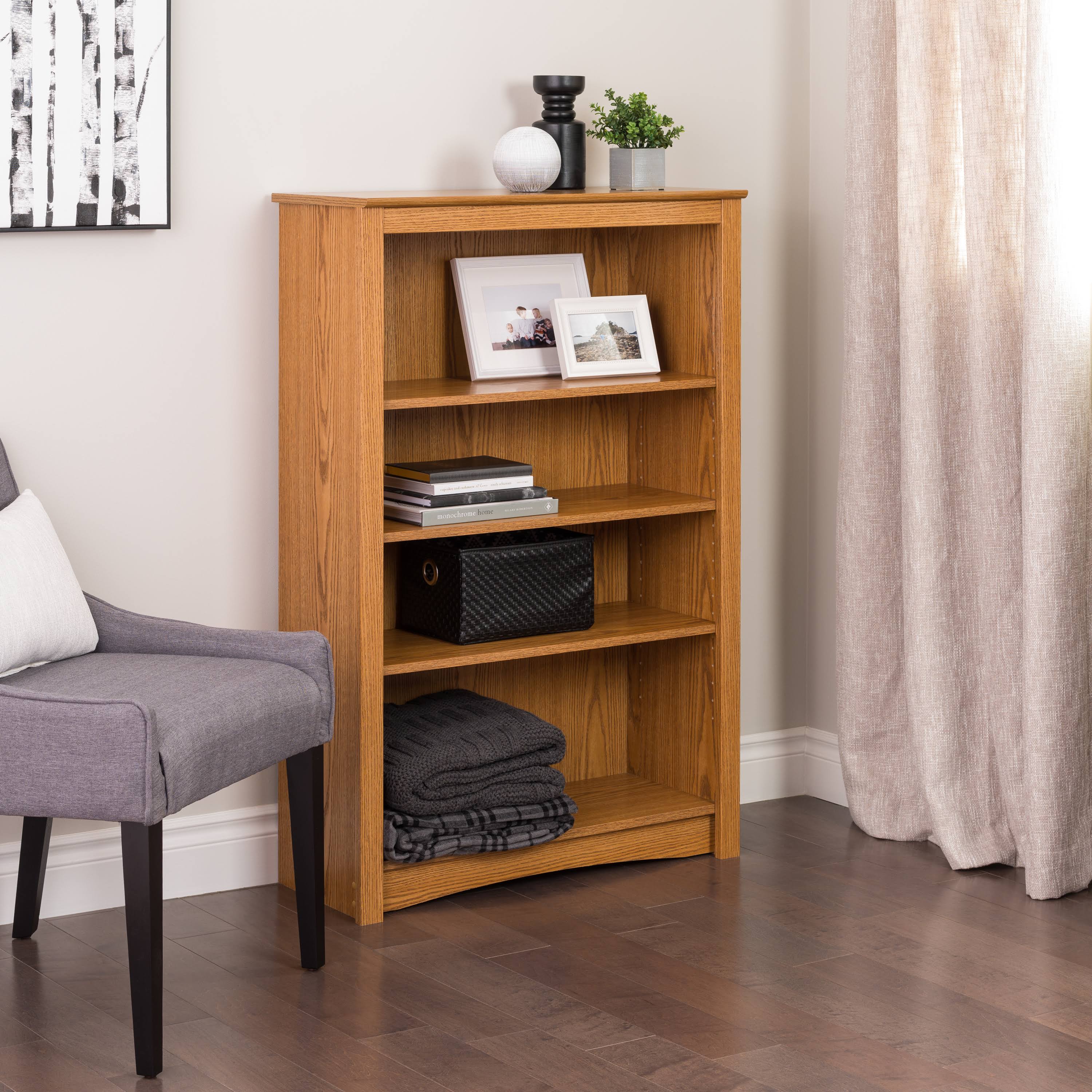 Prepac Sonoma 4-Shelf Bookcase, Oak, 48x22