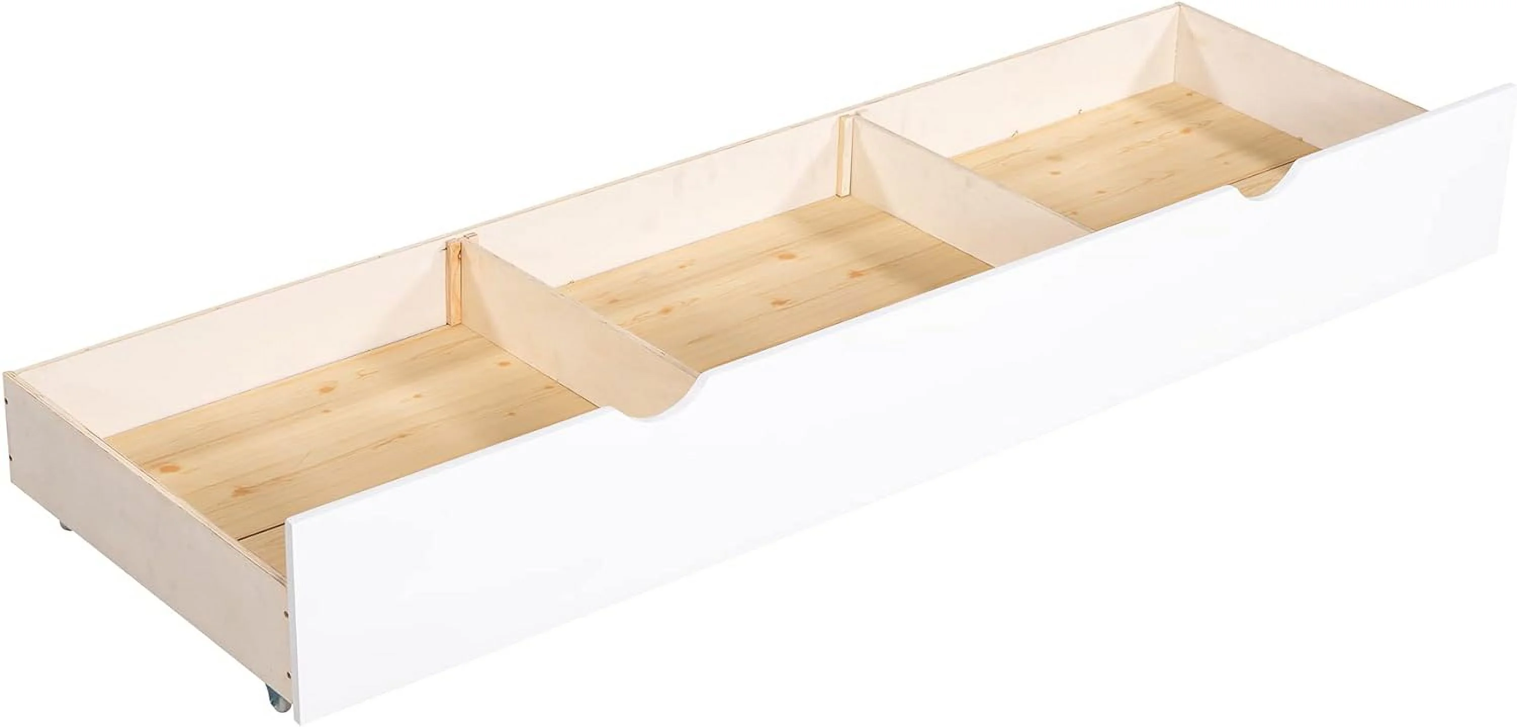 Wooden Bunk Beds For 4 Kids, Over L-Shaped Bunk Bed Frame With Storage Drawers (White)