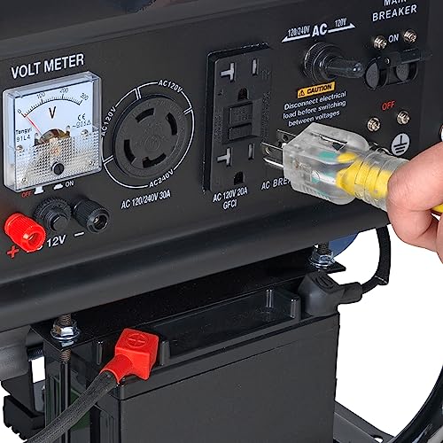 DuroMax XP4400E Gas Powered Portable Generator-4400 Watt Electric Start-Camping & RV Ready, 50 State Approved, Blue/Black