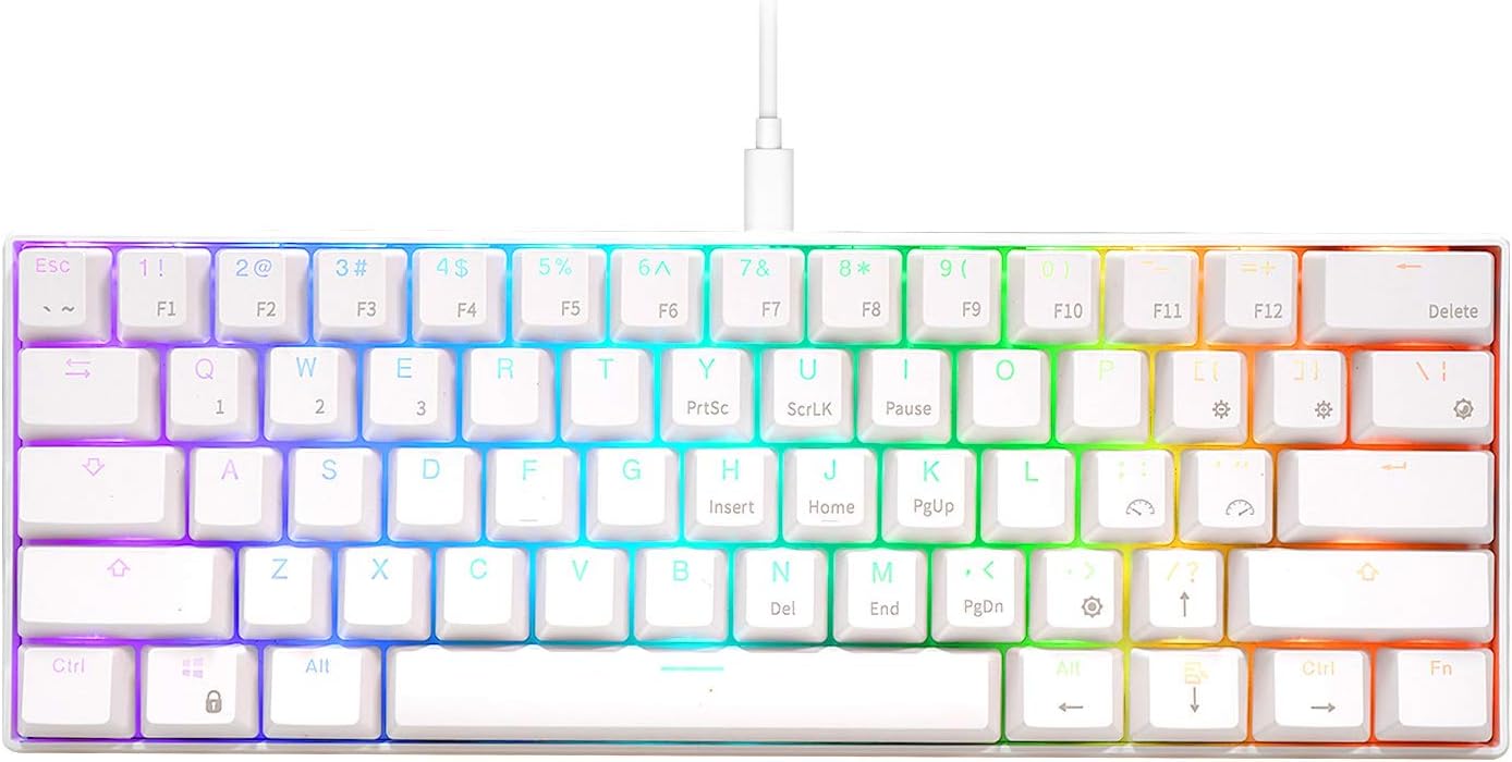 RK ROYAL KLUDGE RK61 Wired 60% Mechanical Gaming Keyboard RGB Backlit Ultra-Compact Hot-Swappable Brown Switch Black Pack of 2