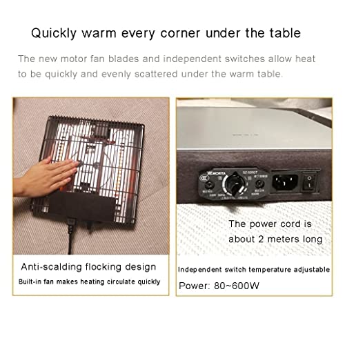 Coffee Tables Winter Indoor Heating Table Japanese-Style Home Tatami Tea Table Heating Table Set Kotatsu Heater Futon Set Sleeping Heating Table (Color : Grey, Size : 105 * 75 * 38cm)