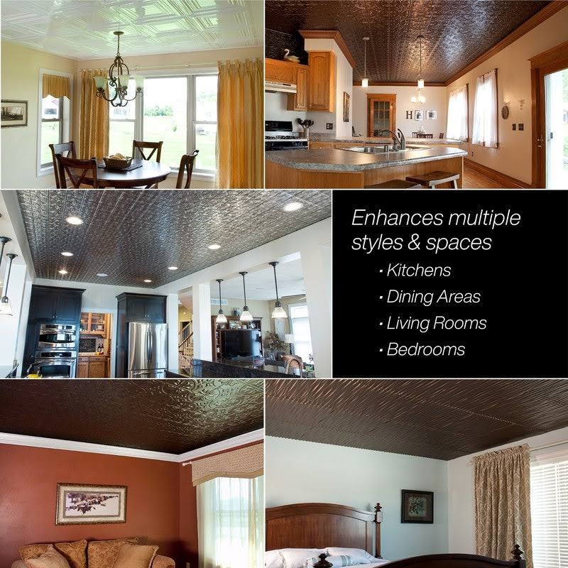 2 ft. x 4 ft. Glue-Up Ceiling Tile in Matte White Fasade