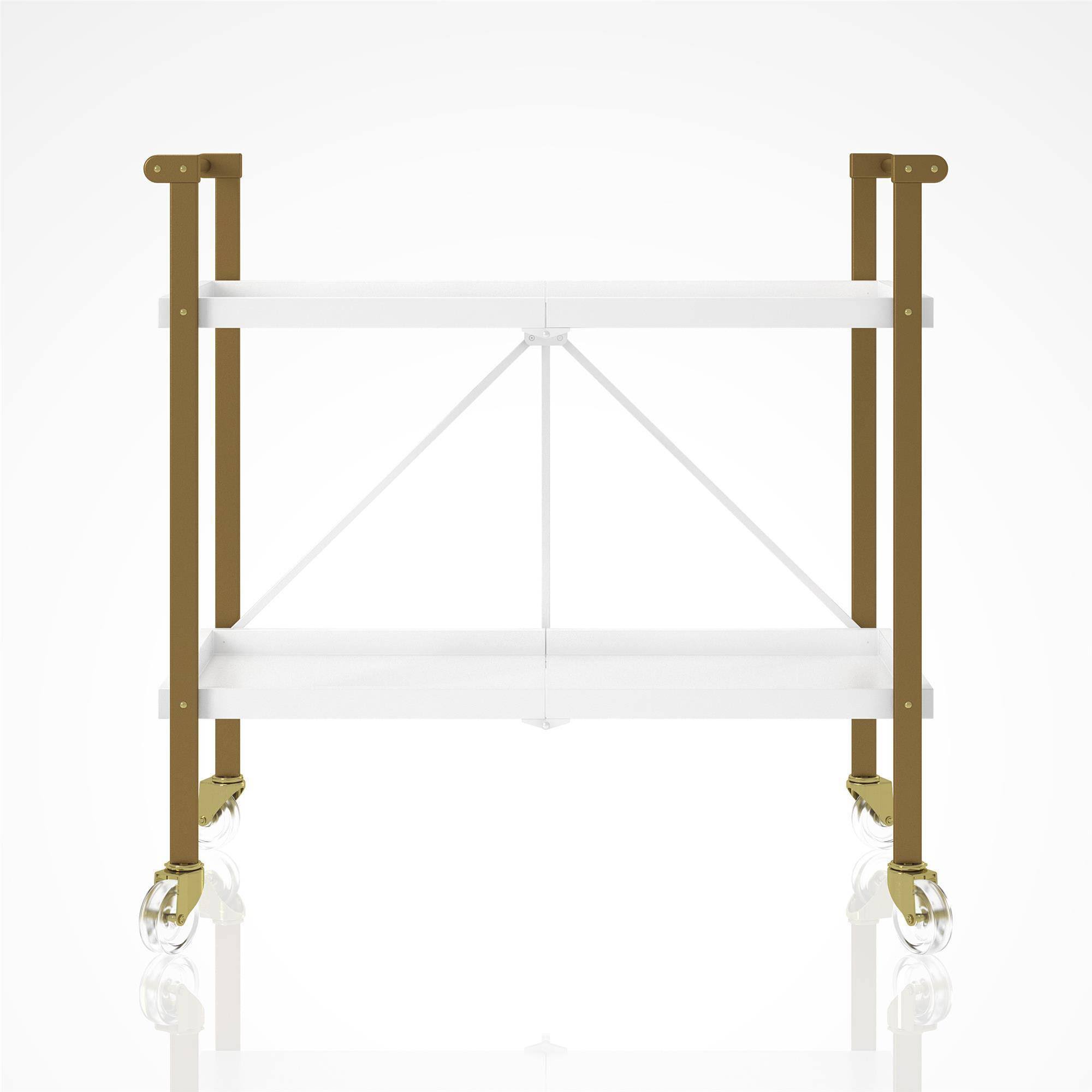 CosmoLiving by Cosmopolitan Trevia Folding Cart (Gold/White)