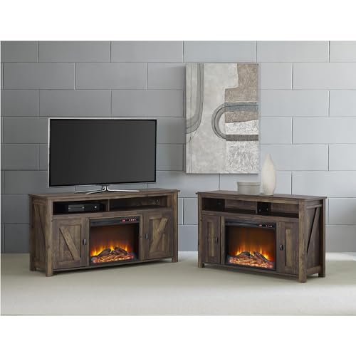 Ameriwood Home Farmington Electric Fireplace Console 50", Black Oak TV Stand