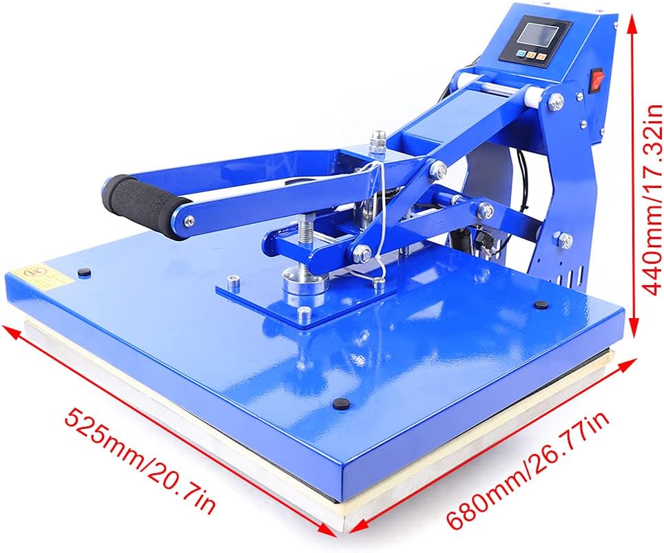 Auto Open Heat Press Machine 16x20 Inch Clamshell Heat Press, Digital Clam Heat Press for T Shirts Bags Mouse Pads More, Home Heat Transfer Machine for Gifts Business, blue