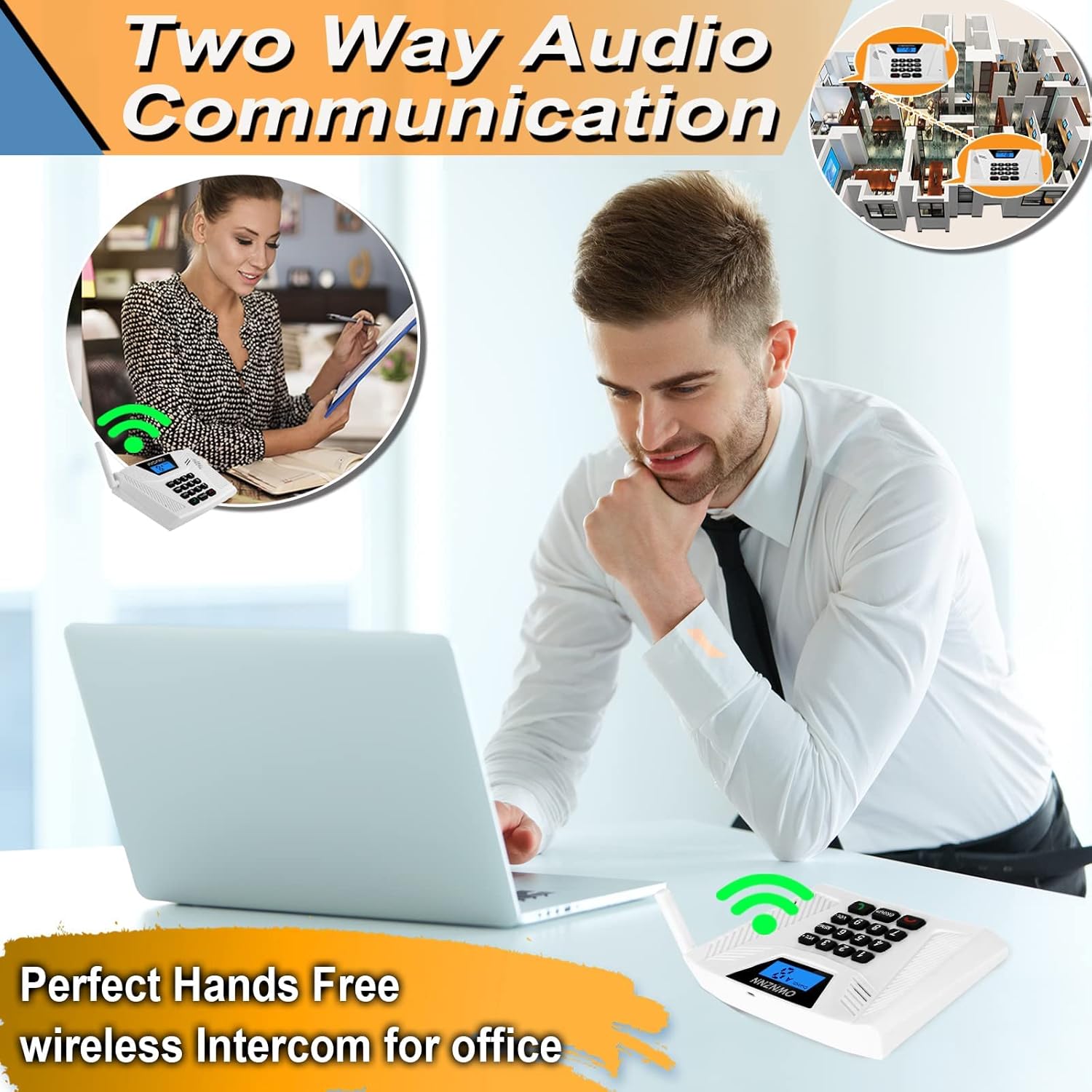 OWNZNN Intercoms Wireless for Home [Upgraded 2022] Hand Free Two Way Communication Intercom & Walkie Talkie for Kids Bundle: Home System Intercom and Two Way Radio for Kids (4 Pack+2Pack)
