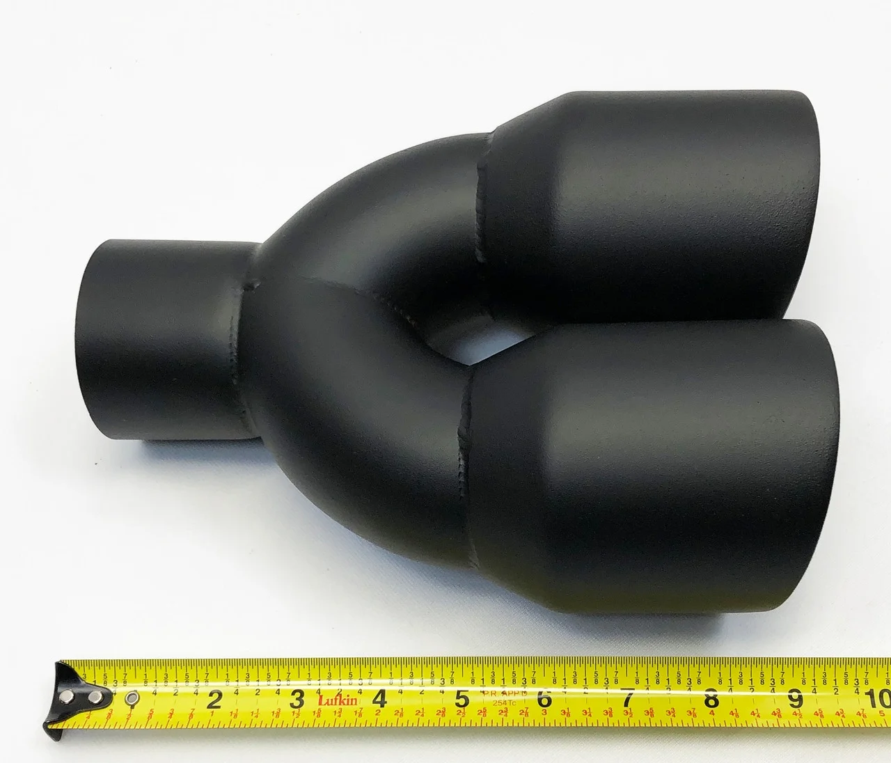 Exhaust Tip 2.50" Inlet 3.50" Outlet 9.50" long Dual Double Wall Matte Black Stainless  Wesdon Exhaust Tip