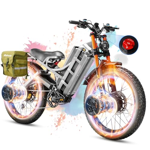 2025 Romeo Pro 3/Pro 2 Electric Bike for Adults 5000W/4000W Dual Motor E Bike 50/46MPH 60V/80Ah 52V/70AH Long Range Electric Bicycle,26 * 4.0 Fat Tire Full Suspension Electric Mountain Bike