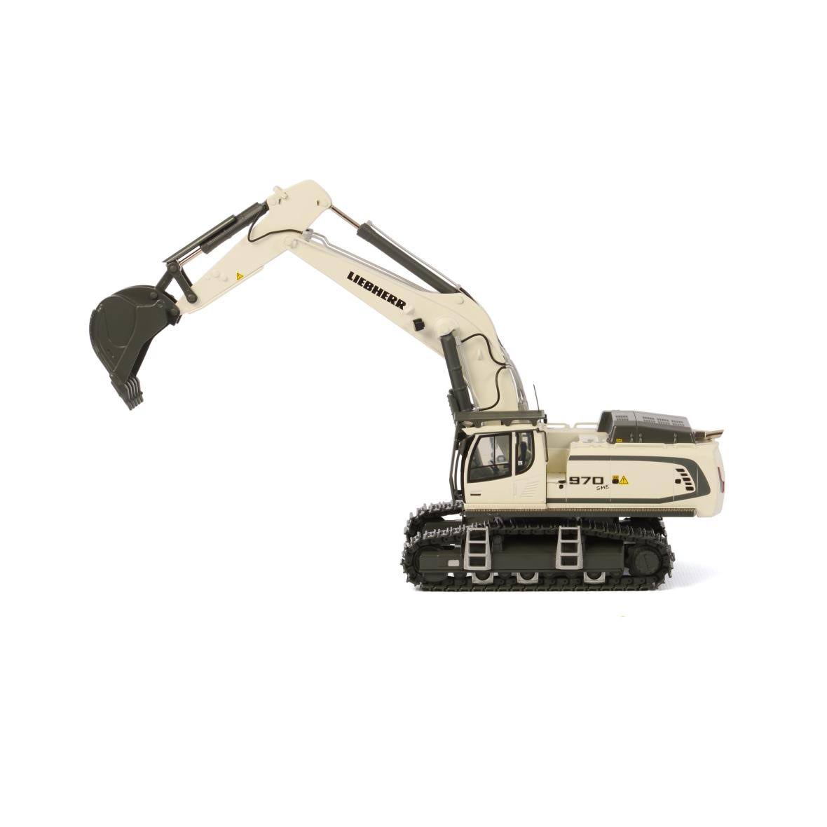 Liebherr Mining R 970 SME Litronic Hydraulic Excavator White 1/50 Diecast Model by WSI Models