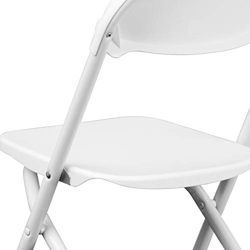 Flash Furniture Timmy Kids Plastic Folding Chairs for Grades Pre-K through Kindergarten, Children's Folding Chairs for Daycare and Events, Set of 10, White