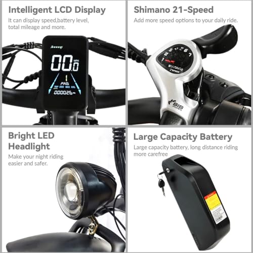 Electric Bike for Adults,Ebike with 1000W+1000W Dual Motor,E Bike with 48V 20AH Battery, 30MPH Commuting Electric Bike, High Brushless Gear Motor,Electric Bicycle for Adults 21 Speed