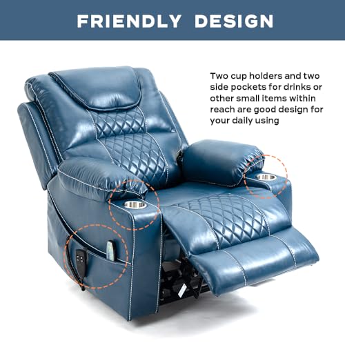 Lay Flat Lift Recliner/Recliner Chairs for Adults/Lift Chair Recliners for Elderly，Massage Recliner with Heat/Cup Holder Suitable for People up to 6Ft 3In/400lb Range (S3 Brow Leather)…