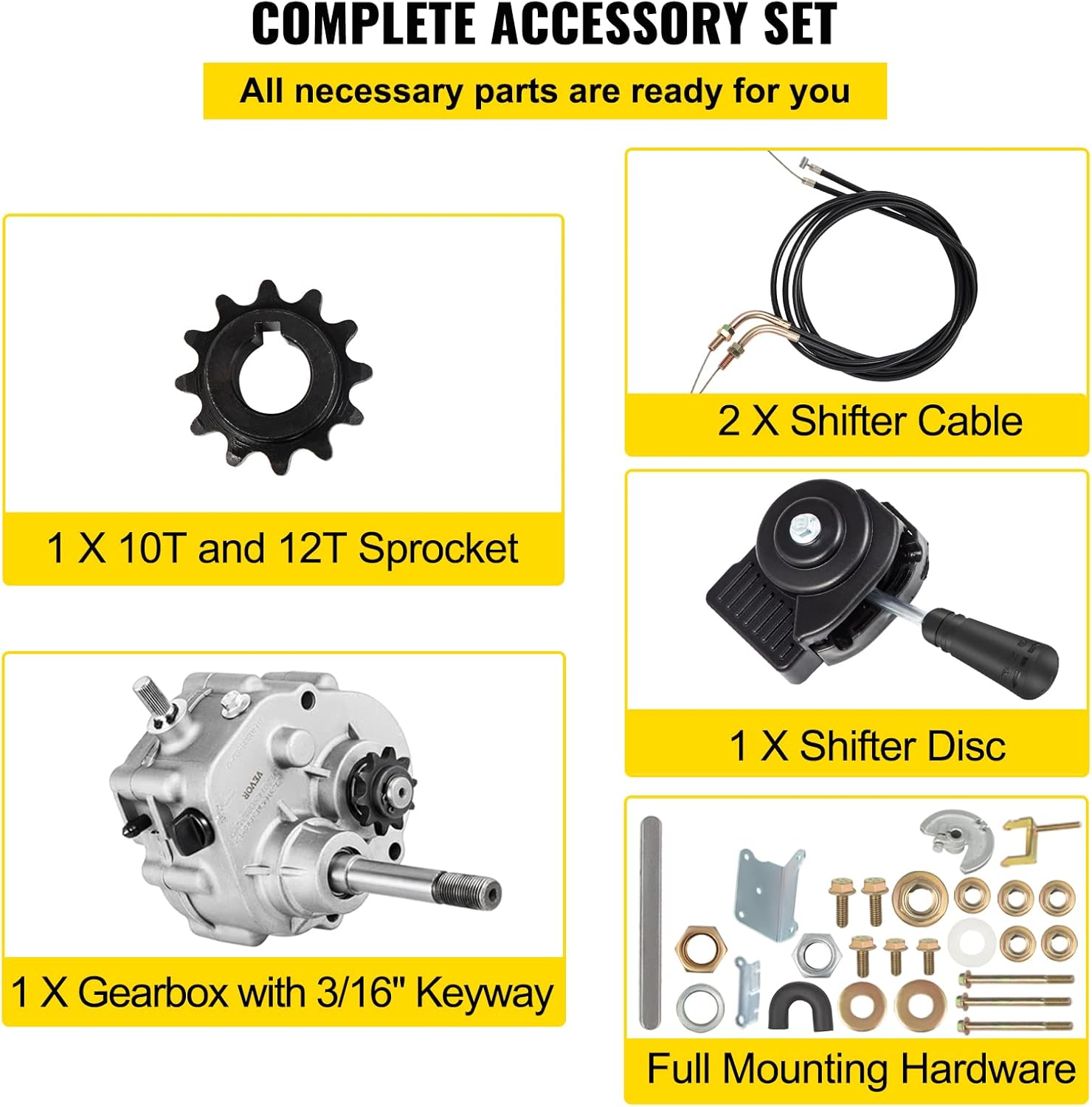 Mophorn Go Kart Forward Reverse Gear Box 10T #40/41 12T #35 Go Karts Accessories TAV2 30 40 41 For 2HP-7HP Engine, Transmission Local Honor, 3 Shift Modes, ONLY Works with 30 Series Torque Converter